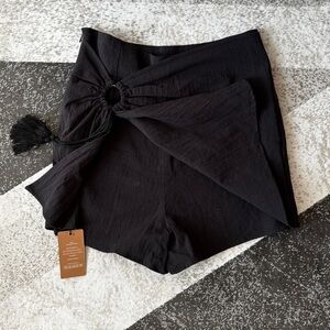Shein Black Crinkled Skort